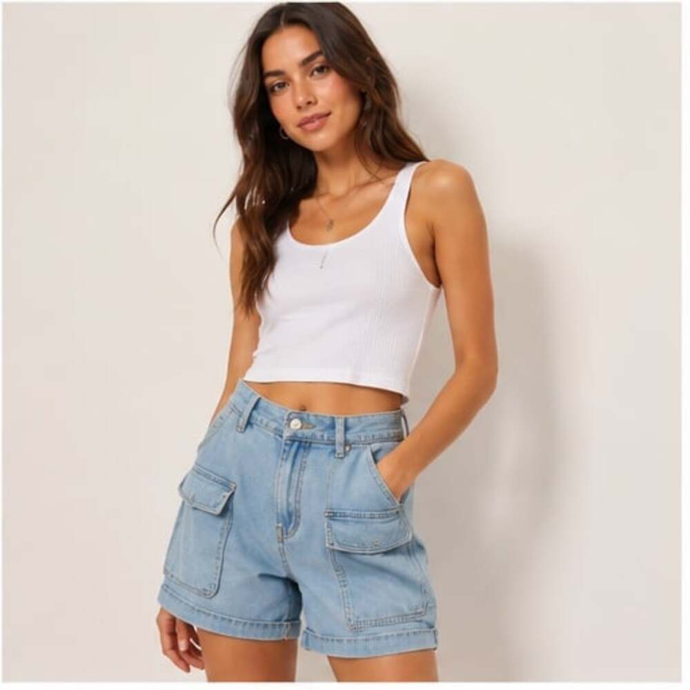 Love Tree Womens Cargo Jean Shorts
